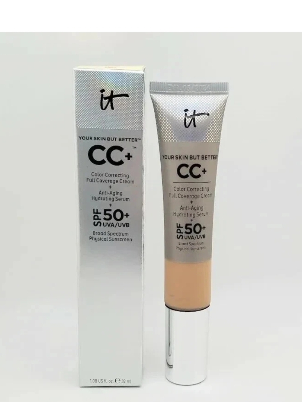 IT Cosmetics CC+ Color Correcting Full Coverage Cream Medium/Tan ☆ READ BELOW☆